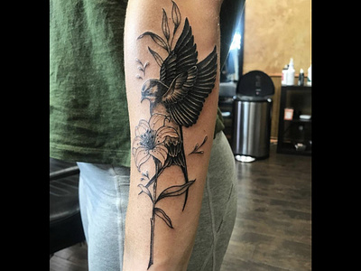 Sparrows and Lilies Tattoo