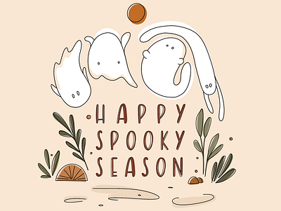 Tis the Spook. abstract art autumn cute design doodles fall flowers ghost halloween happy harvest illustration line little nature procreate season spooky