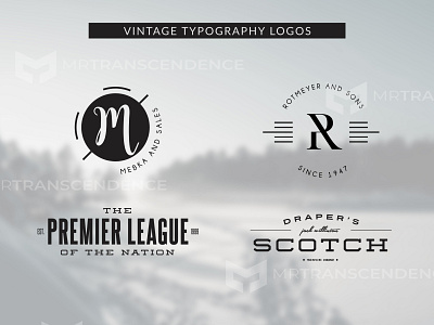 Vintage Typography Logo branding clean logo design iconmark illustration logo design minimalist logo design mrtranscendence professional logo unique logo