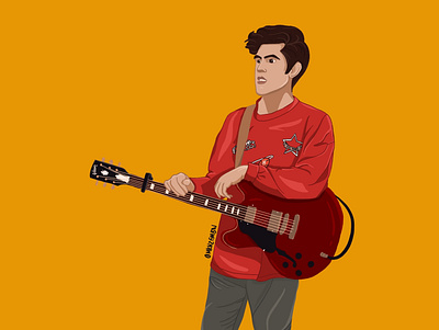 A Boy and His Guitar - An Illustration adobe adobe illustrator design digital digital illustration digitalart guitar guitarist illustration ipadproart musician procreate vector