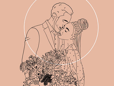 Wedding Illustration adobe bride design digital digital illustration digitalart floral flower graphic design illustration ipadproart lineart procreate wedding