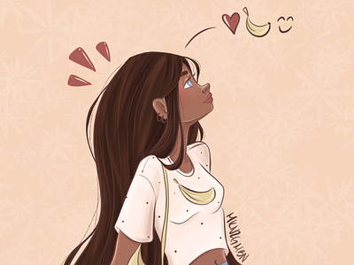 Character Illustration - BANANAS adobe character character art character design digital art digital drawing drawing girl illustration illustrator procreate procreate art sketch