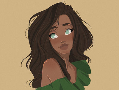 Green-Eyed Goddess adobe design digital illustration digitalart illustration illustrator procreate
