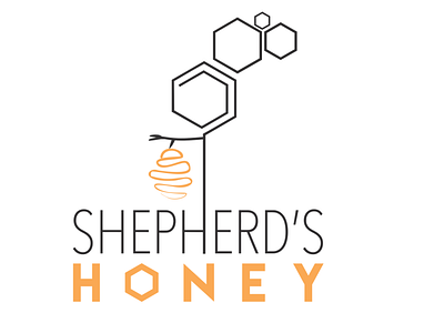 Shepherd's Honey colour hand drawn logo design minimalistic simple logo