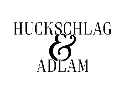 Huckschlag & Adlam classic logo design minimalistic monotone typography