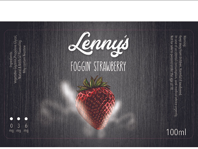 Lennys Strawberry design hand drawn hand drawn illustration label design labels vape