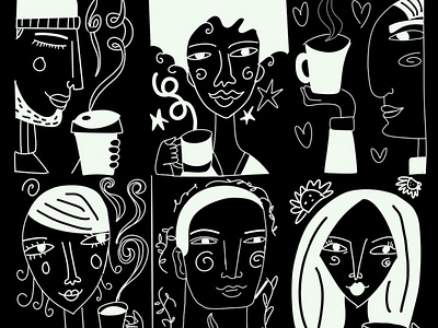 Coffee Doodle People