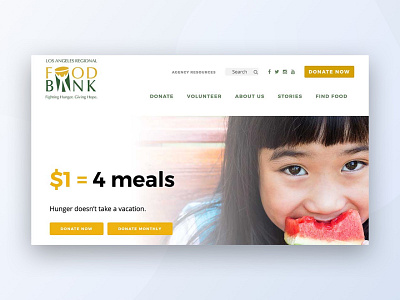 Nonprofit Website for Los Angeles Regional Food Bank cause coding css design food bank hunger integrations nonprofit ux website website design wordpress