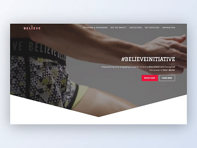 Believe Initiative Website Hero Design cause coding css design empower integrations motion olympics typography ui ux video website website design wordpress