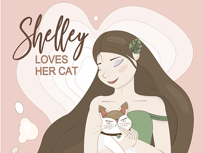 Shelley&Cat illustration векторная графика девушка детскаяиллюстрация иллюстрация кошки инстаграм кот котик кошка милая девушка простойрисунок