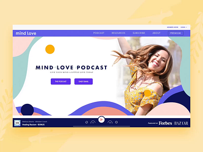 Mind Love Podcast Landing Page adobe after effects animation brand branding css design graphic design landing landing page live motion podcast podcasting typography ui ux website website design wordpress