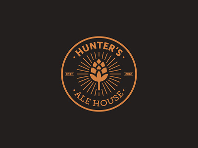 Hunter's Ale House Logo Redesign Concept adobe ale art brand branding brewery concept design graphic design hops illustration logo logo concept logo design redesign redesign concept type typography vintage