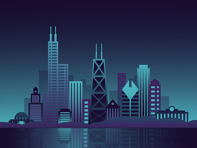 Chicago Skyline Illustration adobe chicago design digital gradient graphic design illustration illustrator poster skyline