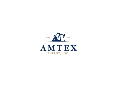 Amtex Energy, Inc. Logo Design brand branding design drilling gas graphic design icon illustration logo logo design modern oil oil rig pump jack typography vector