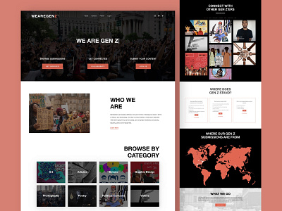 We Are Gen Z | Nonprofit Website animation artists brand cause collaboration design gen z generation z graphic design nonprofit typography ui ux web design website wordpress