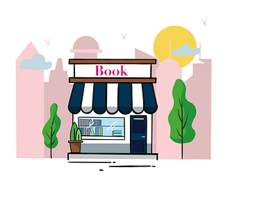 Book shop design digital art digital painting illustraion