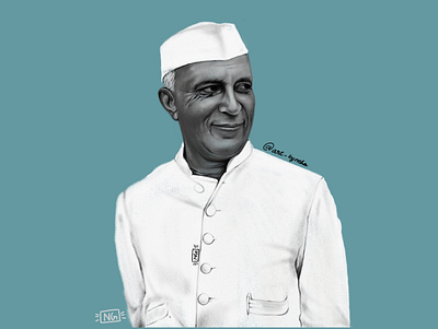 Shri Jawahar Lal Nehru bookillustration digital art digital painting graphic design illustraion indian politician potrait storytelling