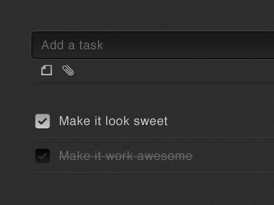 Add a task form texture user interface