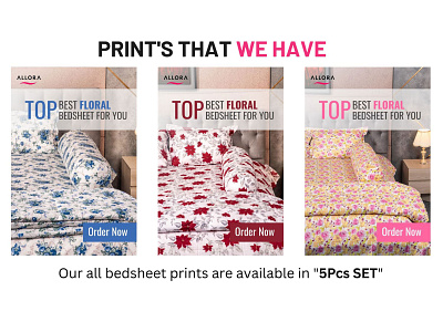 Cotton Bedding Set - ALLORA Home & Living Items Manufacturer branding canva company graphic design