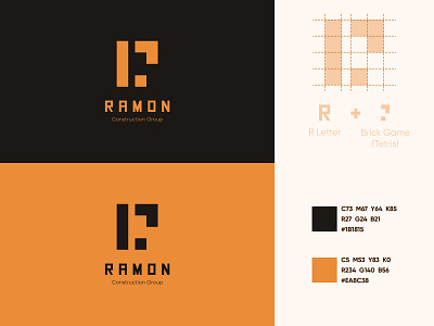 "Ramon Construction Group" Logo Design branding logo logo design r logo r monogram