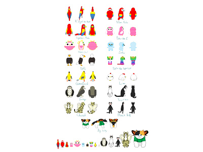 Bird Brains Character Sheet animals character design color comics concept art design digital art drawing illustration