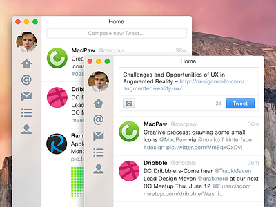 Twitter UI for OS X Yosemite osx sketch twitter ui yosemite