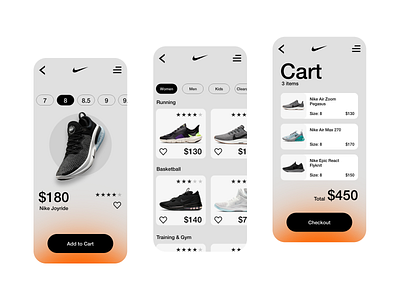 Nike Shopping Exploration ui ux