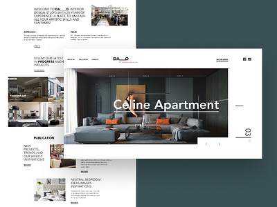 Concept for interior design studio architects design desktop figma fullscreen minimal site typogaphy ui