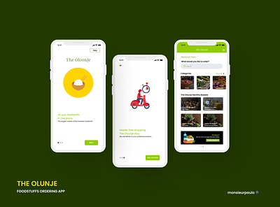 The Olounje - Foodstuff Ordering App - 1 app figma food food app onboarding ui