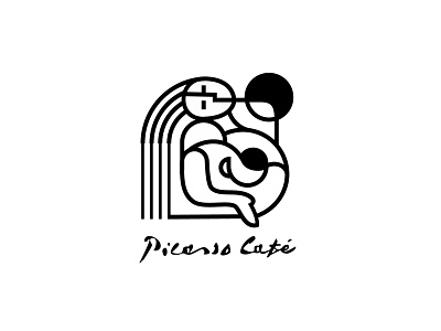 Piccasso Cafe logo mark sign