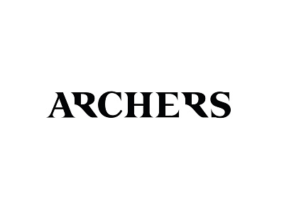 Logo for Archers branding lettering logo logomark mark sign