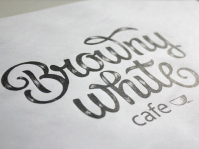 sketch "Browny white" hand drawn lettering logotype typography