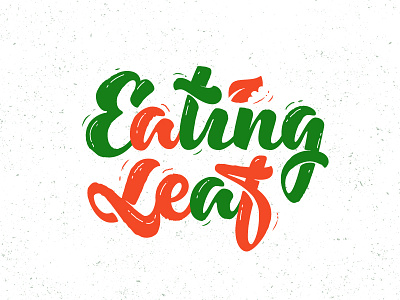 lettering Eating Leaf brand branding eat handwrite health leaf lettering logo nature script