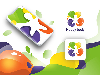 logo for Happy body, media channel about healthy life. body branding healthy ico identity life logo logomark sign