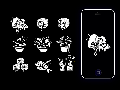 The icons for Rock and Roll catering company. app branding ico icon identity ui