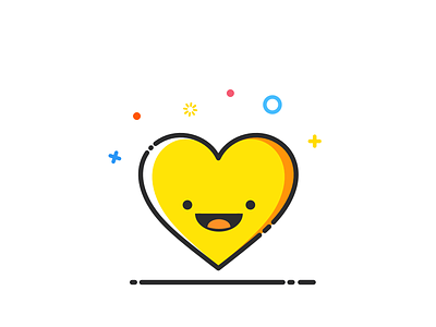 Heart heart icon illustration smile yellow