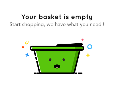 Shopping Basket basket empty green icon illustration shopping state
