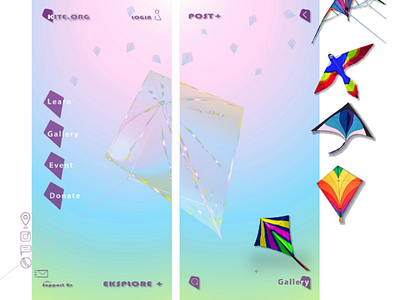 Kite & Sky Concept | Ui Designer | Illustration kite uidesign illustration