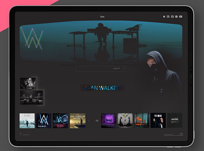 Alan Walker Music DJ hero page | Redesign home page bandung design illustration indonesia iphone x kixpandemix uidesign