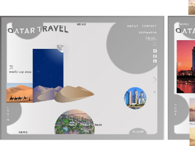 Qatar Travel | Web Design | Illustrator