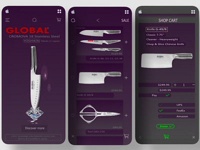 Diamond x Chef Knife | UI Design Concept | Illustrator diamond chefknife uidesign