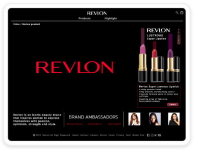 Revlon Redesign Website | Lipstick design illustration kixpandemix uidesign