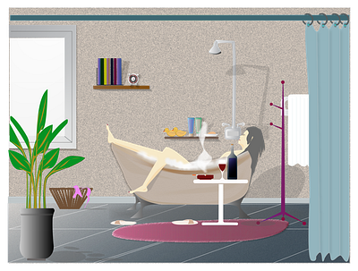 Bathtube Sunday | hI,, Illustrator bandung design illustration