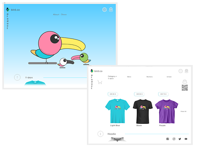 Clothing Store | Bird.Co | Vector Logo | Framer Prototyping kixpandemix logo online shop uidesign vector