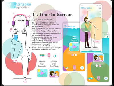 Its Time To Scream | Karaoke Apps | Illustrator branding design illustration kixpandemix uidesign