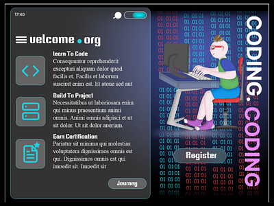 Learn Coding | velcome.org | Illustration illustration kixpandemix uidesign