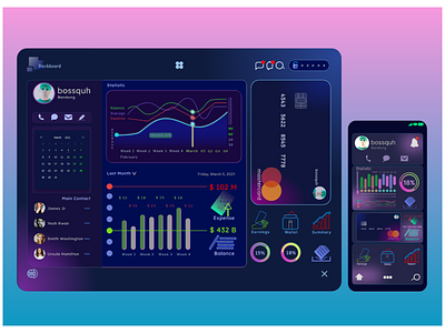 Tablet & Mobile Phone UI Design | Dashboard Card