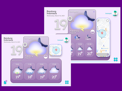 2D Weather | UI Design illustration uidesign weather app