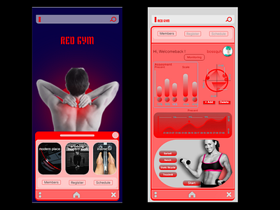 Red Gym Apps | UI Design kixpandemix uidesign