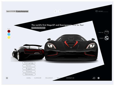 keonigsegg supercars |UI Design design supercars uidesign